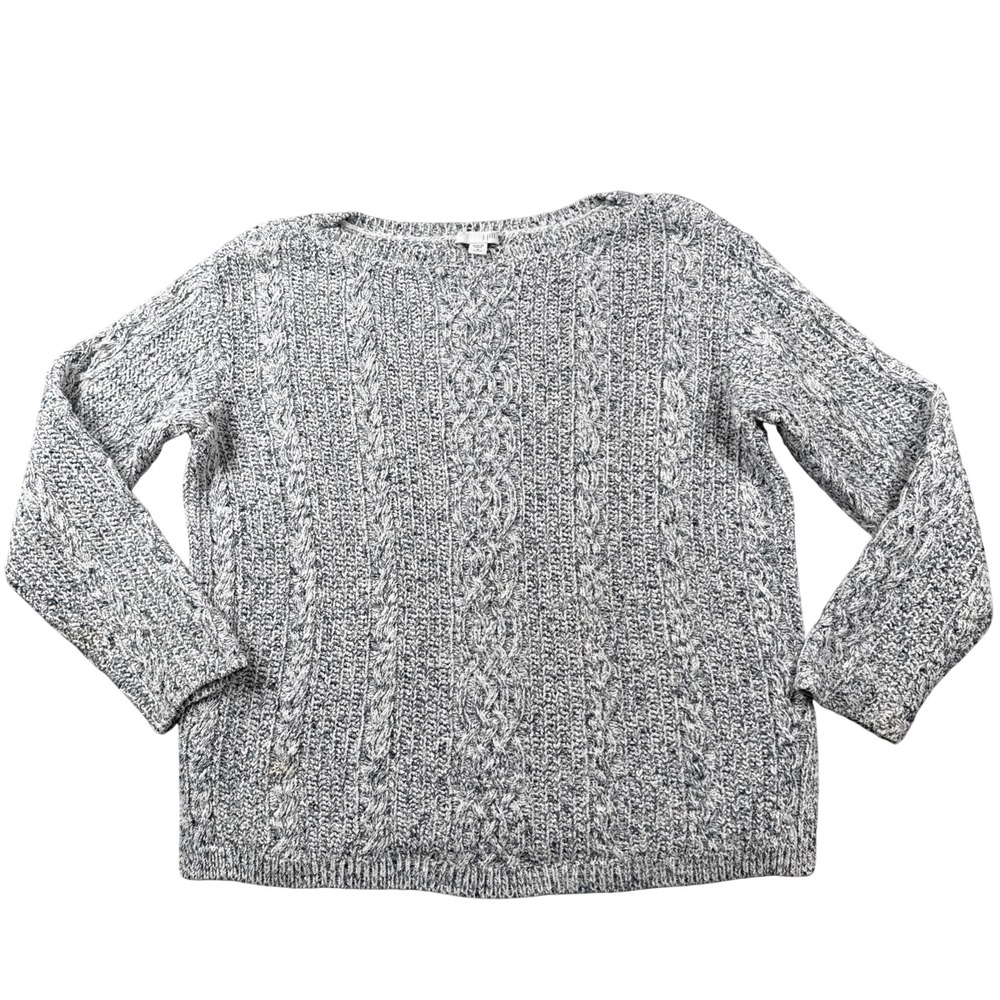 J Jill Sweater Womens M PETITE Pullover Cable Knit Long Sleeve Minimalist Casaul